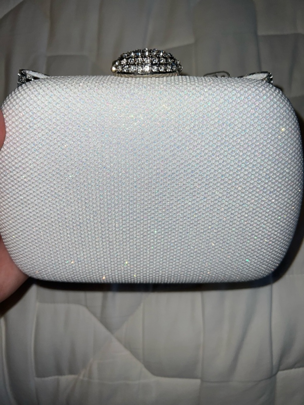 Jewel Badgley Mischka Silver Crystal Bow Minaudiere - Picture 4 of 7